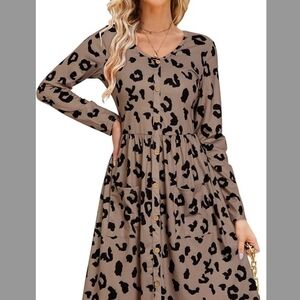 Leopard Print Button-Down Dress